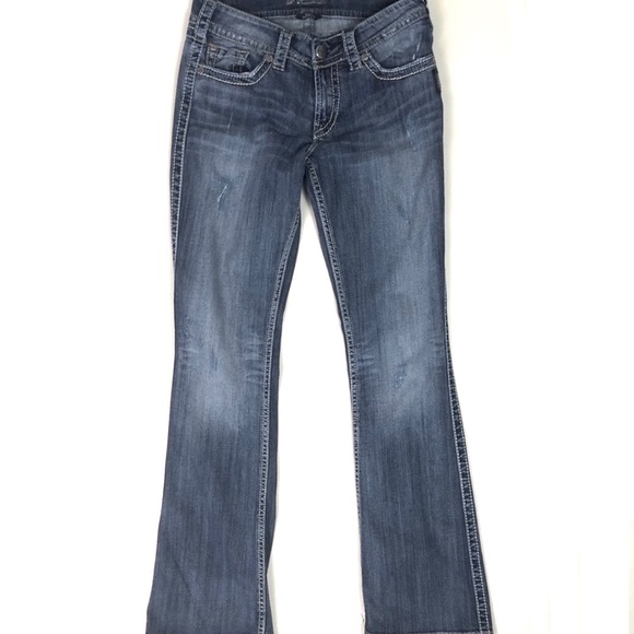 Silver Suki Surplus Bootcut Jeans, Two Tone Topstitching on Back Flap Pockets - Picture 2 of 15